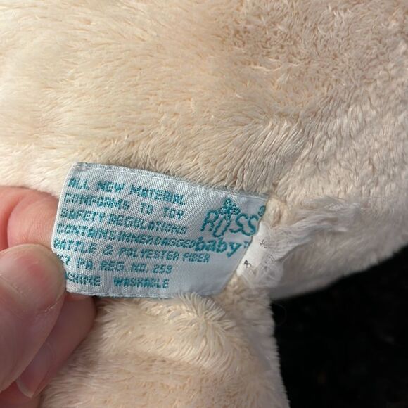 Russ Baby Taffey Soft Brown Bear Rattle Plush 16”Stuffed Animal Toy Pink… - Picture 9 of 9